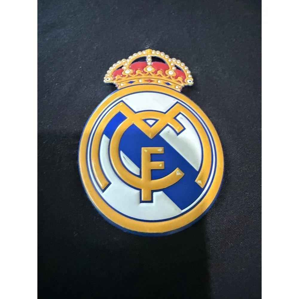 Real Madrid CF Soccer Training Jersey Youth Size Large Black Blue Shirt